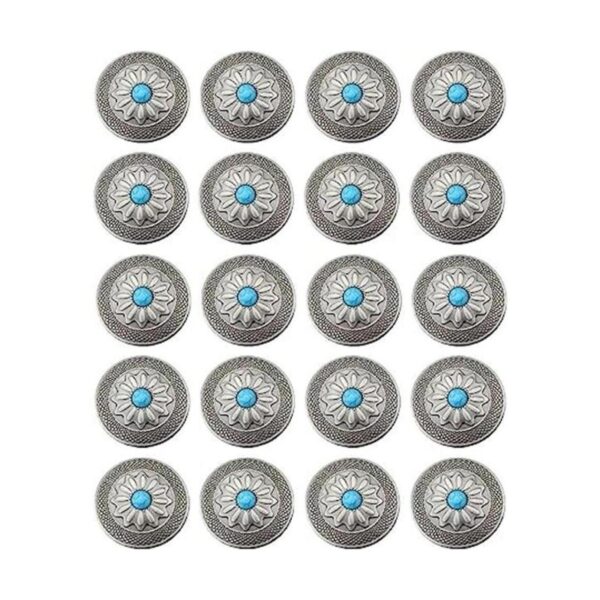 Duolai 20pcs Hebilla Imitación Azul Turquesa Flor_1