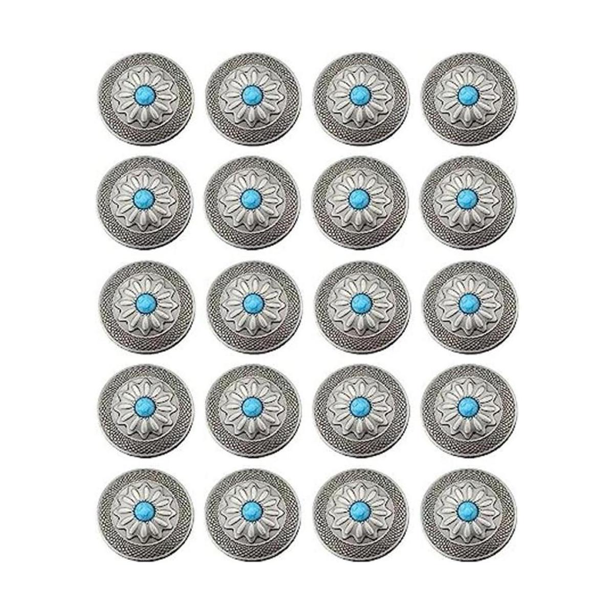 Duolai 20pcs Hebilla Imitación Azul Turquesa Flor