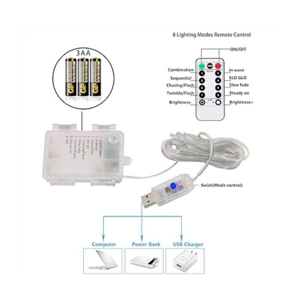 Guirnalda de luces de estrella de 40 luces LED decorativas