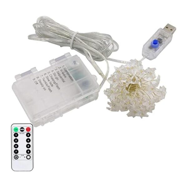 Guirnalda de luces de estrella de 40 luces LED decorativas