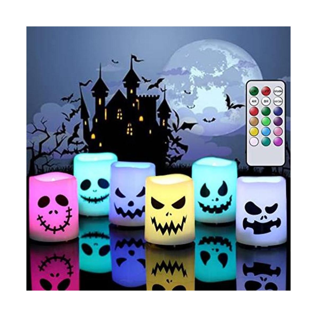 GenSwin Velas sin llama de Halloween con temporizador