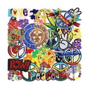 48 piezas de parches bordados hippie vintage al azar
