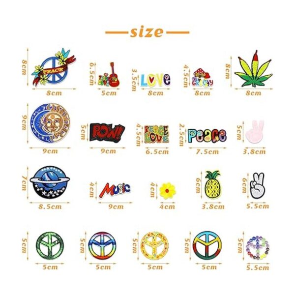 48 piezas de parches bordados hippie vintage al azar