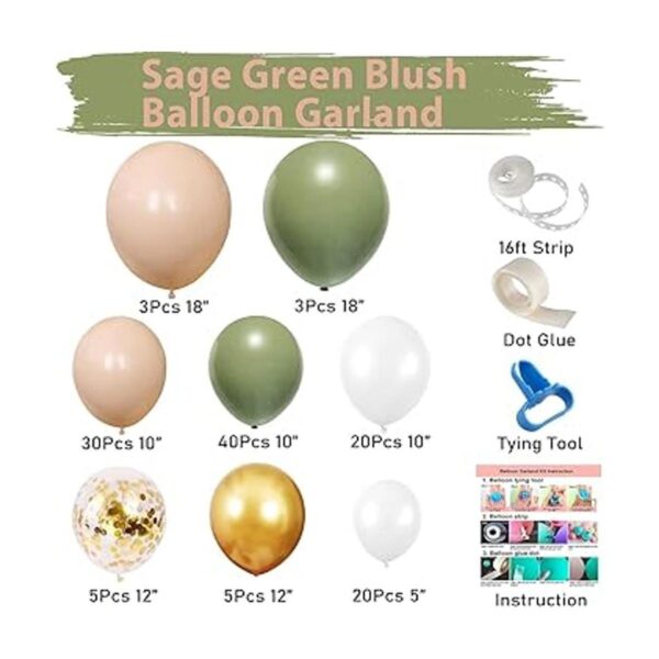 Kit de guirnalda de globos de eucalipto verde salvia 131_2