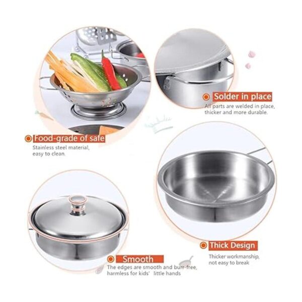 Mini juguetes de cocina de acero inoxidable juguetes de