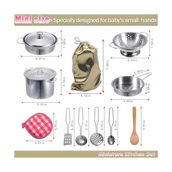Mini juguetes de cocina de acero inoxidable juguetes de