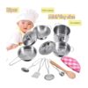 Mini juguetes de cocina de acero inoxidable juguetes de