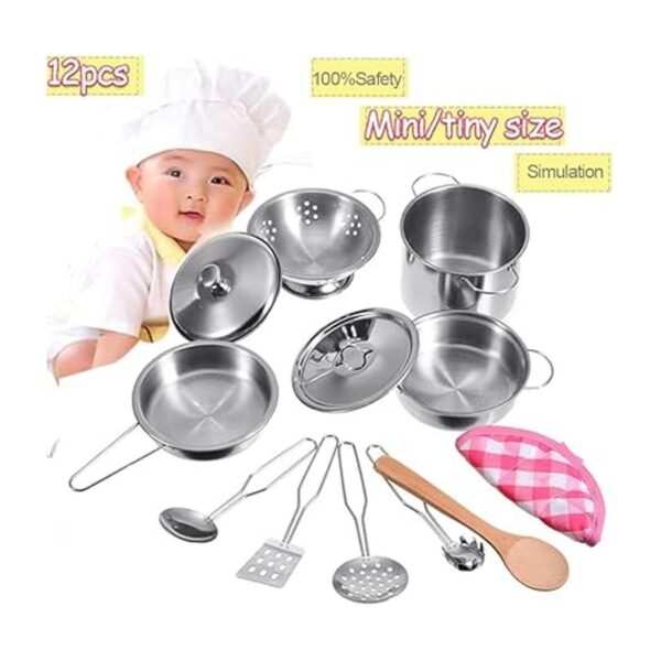 Mini juguetes de cocina de acero inoxidable juguetes de