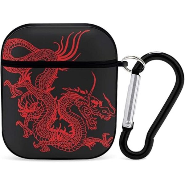Funda para Airpods de dragón chino rojo para Apple AirPods_1