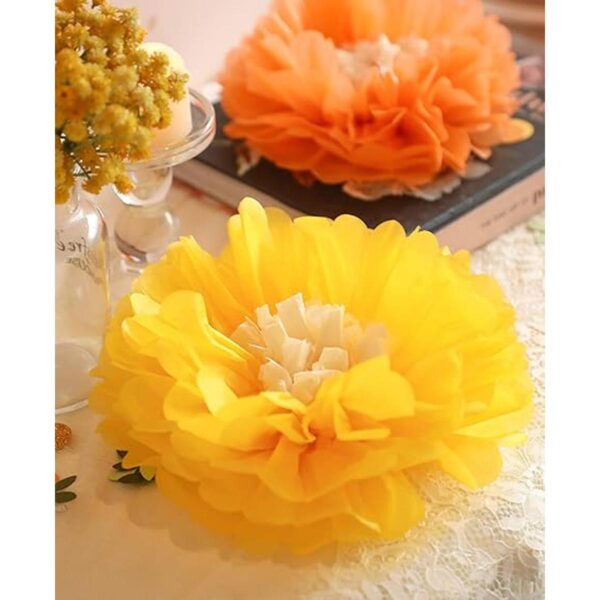 Fonder Mols Flores de papel de seda de color amarillo y