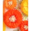 Fonder Mols Flores de papel de seda de color amarillo y