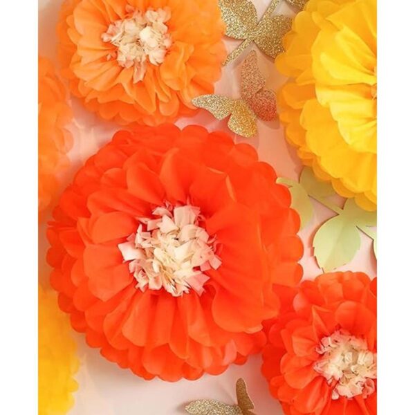 Fonder Mols Flores de papel de seda de color amarillo y