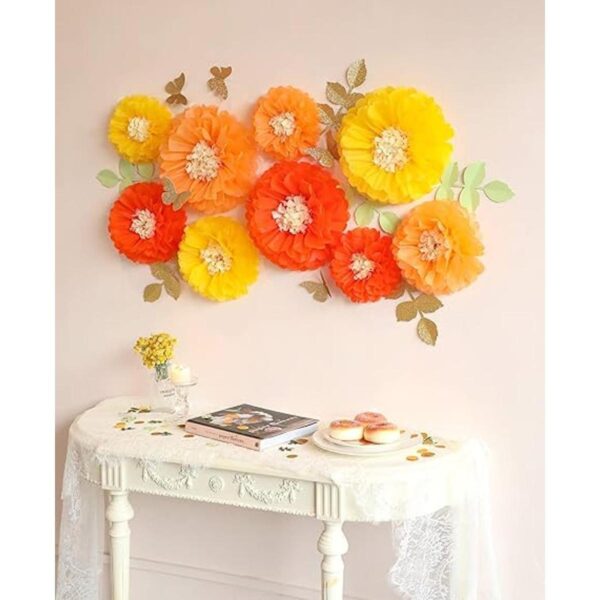 Fonder Mols Flores de papel de seda de color amarillo y