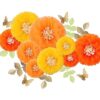 Fonder Mols Flores de papel de seda de color amarillo y
