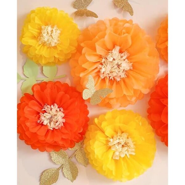 Fonder Mols Flores de papel de seda de color amarillo y