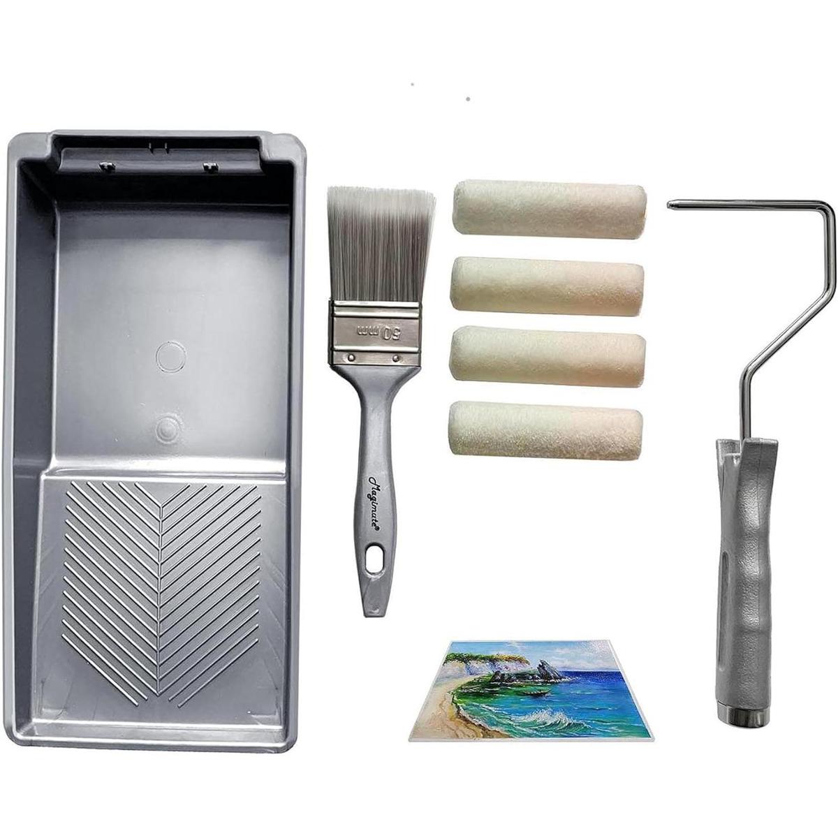 Magimate Juego de rodillos de pintura pequeños con