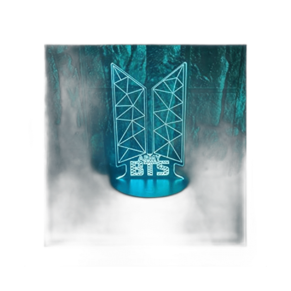 Kpop BTS Bangtan Lámpara de mesa LED 3D con ilusión