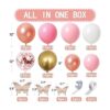 Juego de 150 guirnaldas de globos de mariposa rosa oro_4