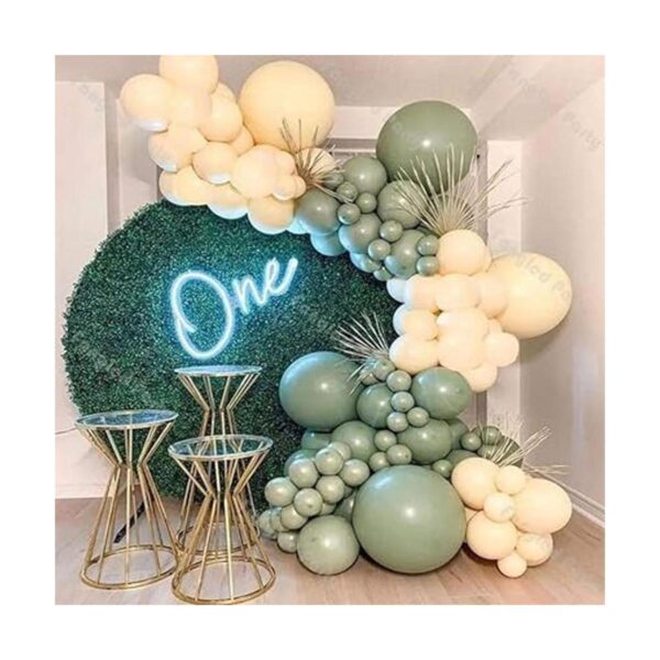 Kit de arco de guirnalda de globos de color verde salvia_3