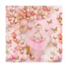 Juego de 150 guirnaldas de globos de mariposa rosa oro_2