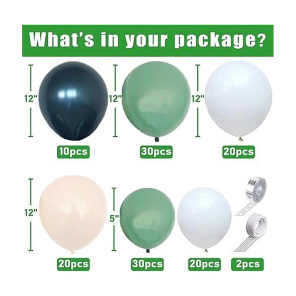 Kit de arco de guirnalda de globos de color verde salvia_4