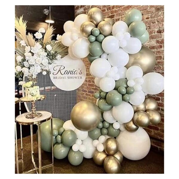 Kit de arco de guirnalda de globos de color verde salvia_5