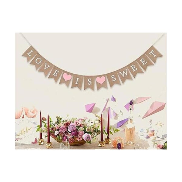 Love is Sweet Burlap Banner Love is Sweet Decorations