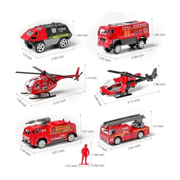 Juego de 14 unidades de vehículos de camiones de bomberos