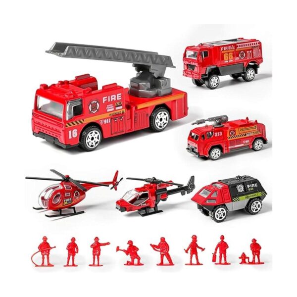 Juego de 14 unidades de vehículos de camiones de bomberos
