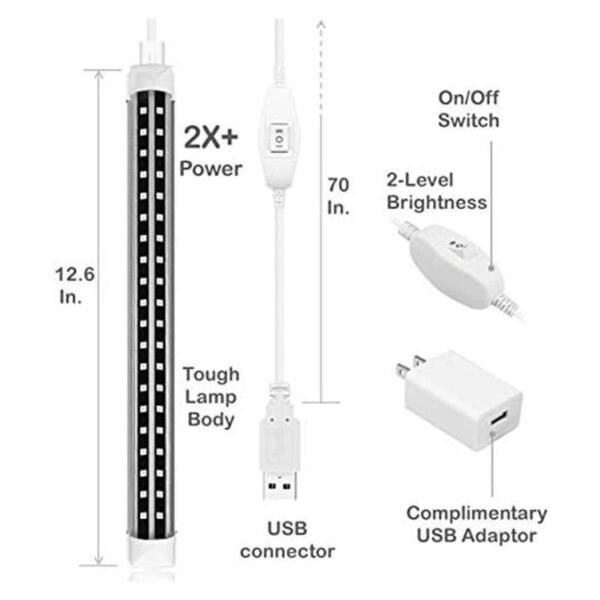 HouLight Luz negra LED UV de 10 W tubo de luz negra para_3