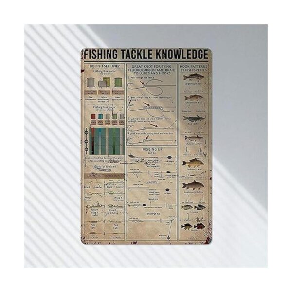 Letrero de metal retro vintage de lata para pesca con