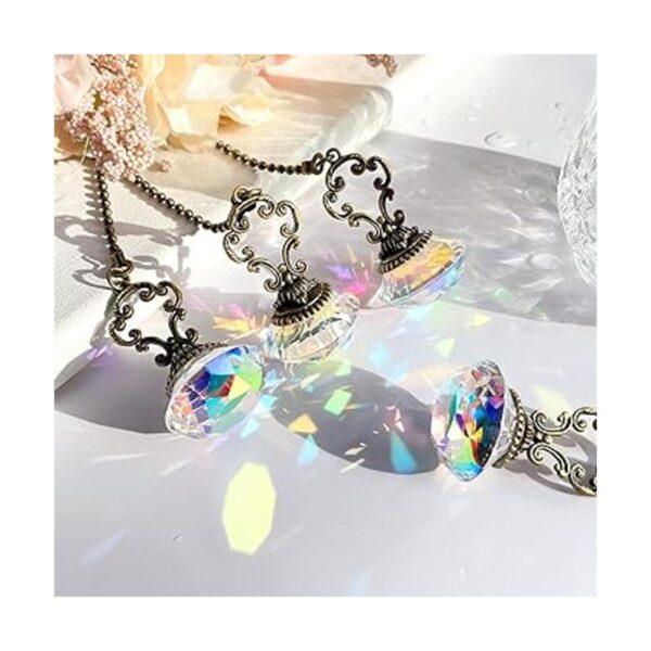 4 cadenas de cristal con colgante de cadena de extensión