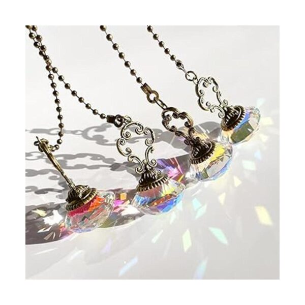 4 cadenas de cristal con colgante de cadena de extensión