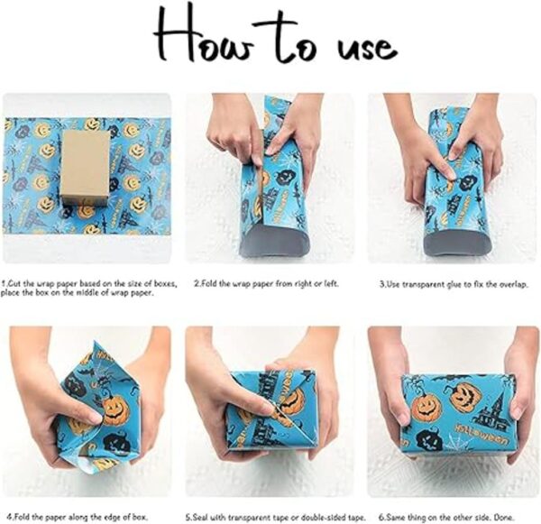 Hoja de papel de regalo de Halloween de 20 x 28 pulgadas_5