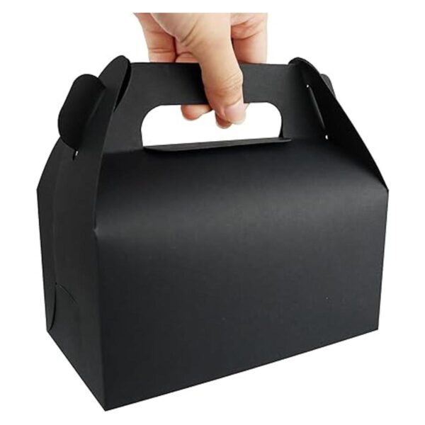 GUIFIER Paquete de 25 cajas de regalo negras con asas para