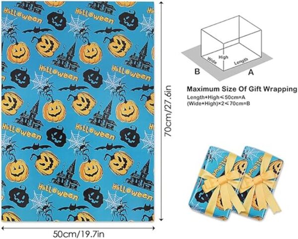Hoja de papel de regalo de Halloween de 20 x 28 pulgadas_4