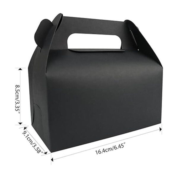GUIFIER Paquete de 25 cajas de regalo negras con asas para