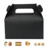 GUIFIER Paquete de 25 cajas de regalo negras con asas para