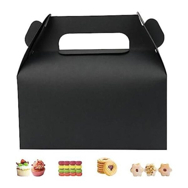 GUIFIER Paquete de 25 cajas de regalo negras con asas para
