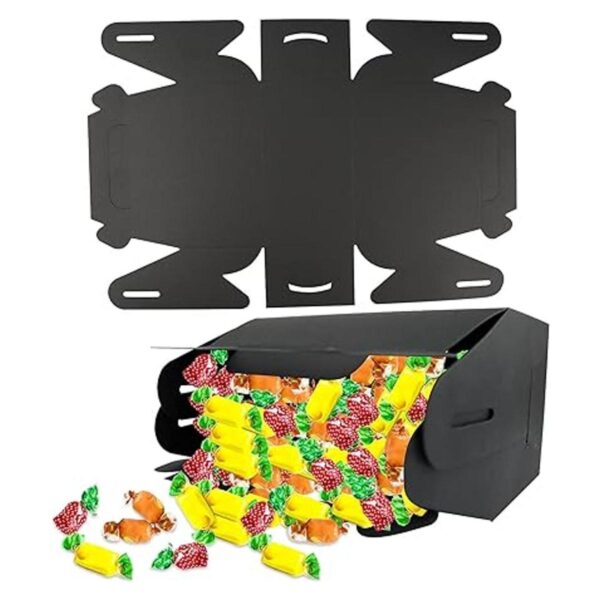 GUIFIER Paquete de 25 cajas de regalo negras con asas para