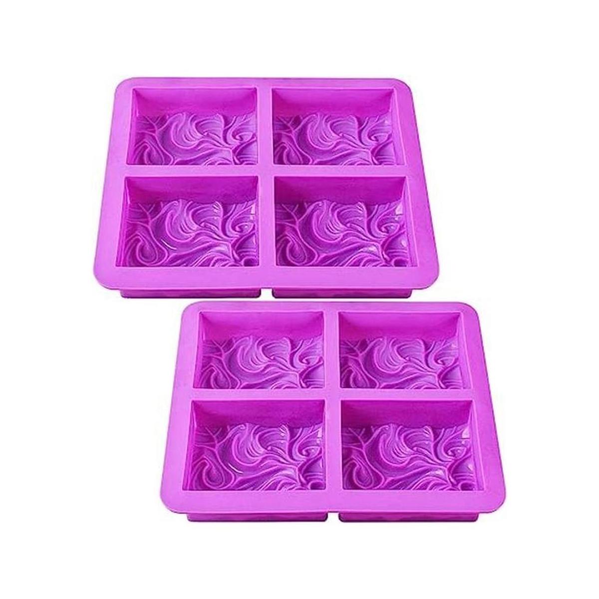 Newk Moldes de jabón de silicona 2 paquetes de 4