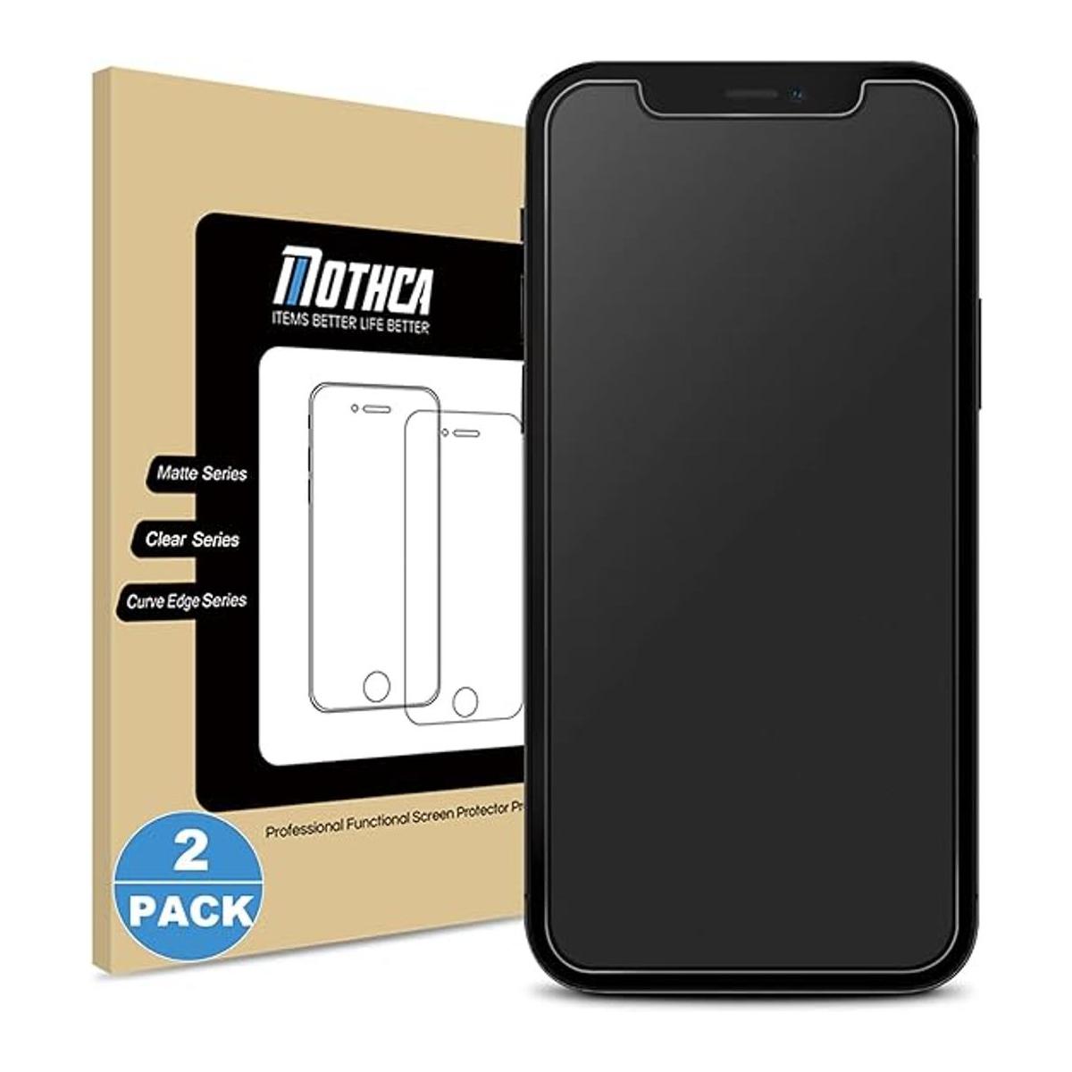 Mothca Paquete de 2 protectores de pantalla de vidrio