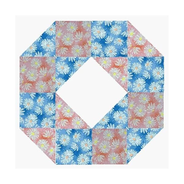 Tela acolchada precortada con estampado floral retro 100