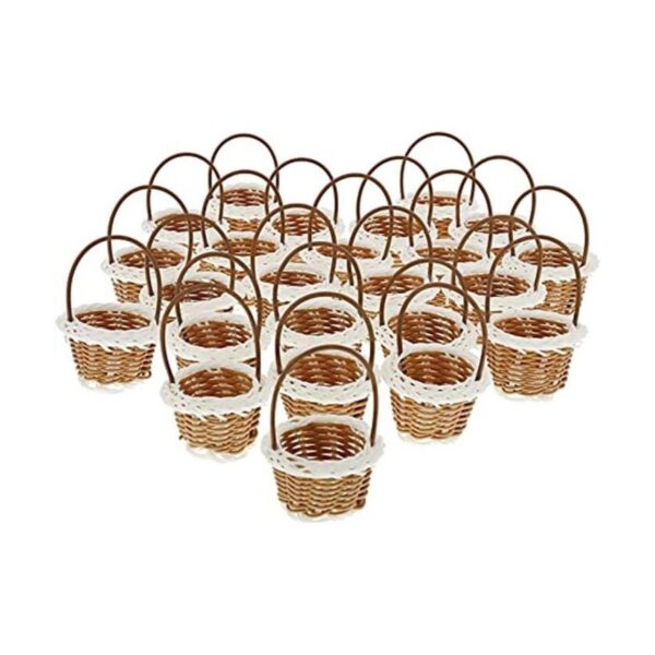Mini cestas tejidas con asas para recuerdos de fiesta