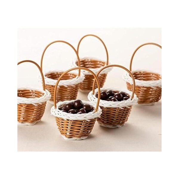 Mini cestas tejidas con asas para recuerdos de fiesta