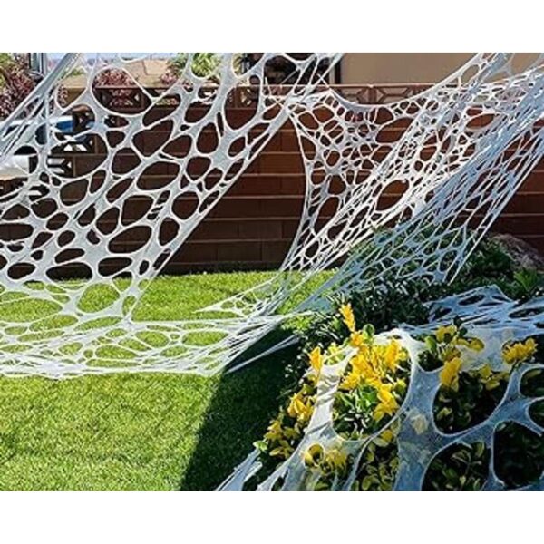 DAZONGE Decoración gigante de tela de araña de Halloween_2