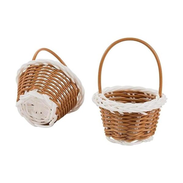 Mini cestas tejidas con asas para recuerdos de fiesta