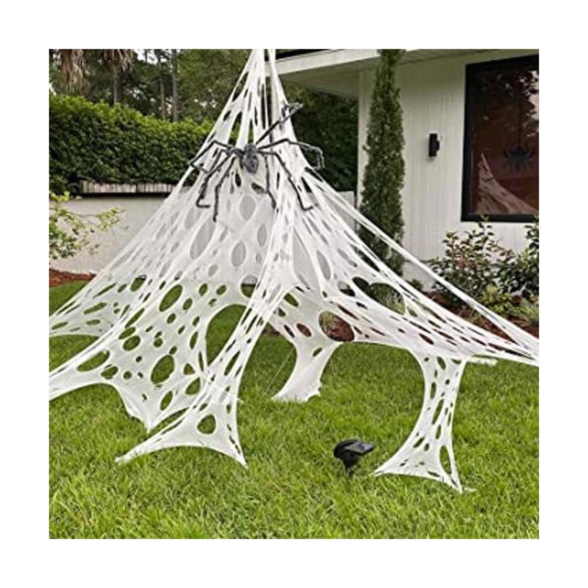 DAZONGE Decoración gigante de tela de araña de Halloween