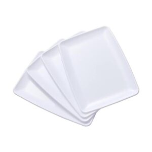 N9R 10 bandejas de plástico blanco para servir Platos_1
