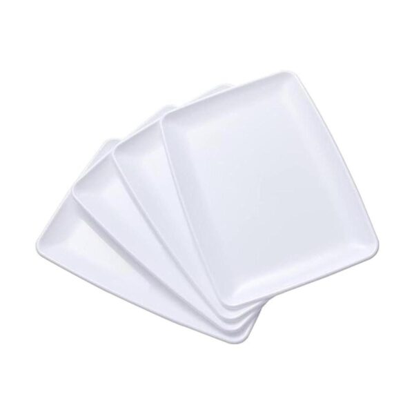 N9R 10 bandejas de plástico blanco para servir Platos_1